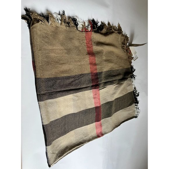 Burberry Women Wool Beige House Check Square Scarf - Picture 5 of 10